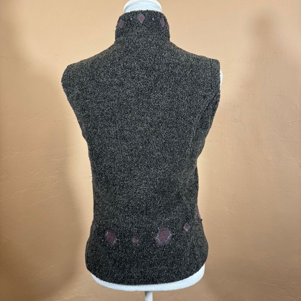Woolrich Textured Fleece Vest Embroidered Outdoor Women’s Small - Picture 4 of 8